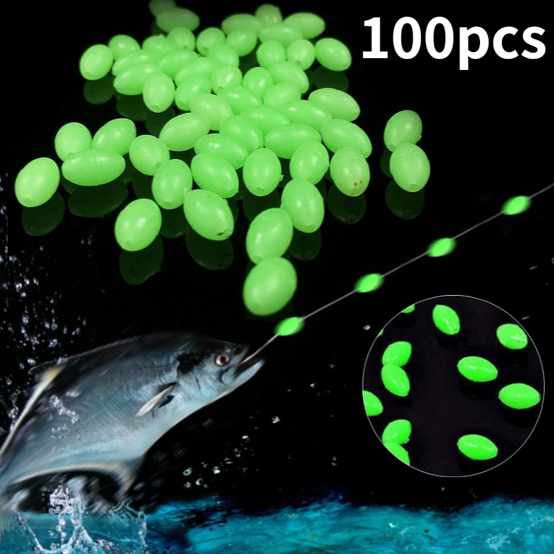 Fishing Lure Making Kit - 100pcs/lot Oval Night Luminous Fishing Beads