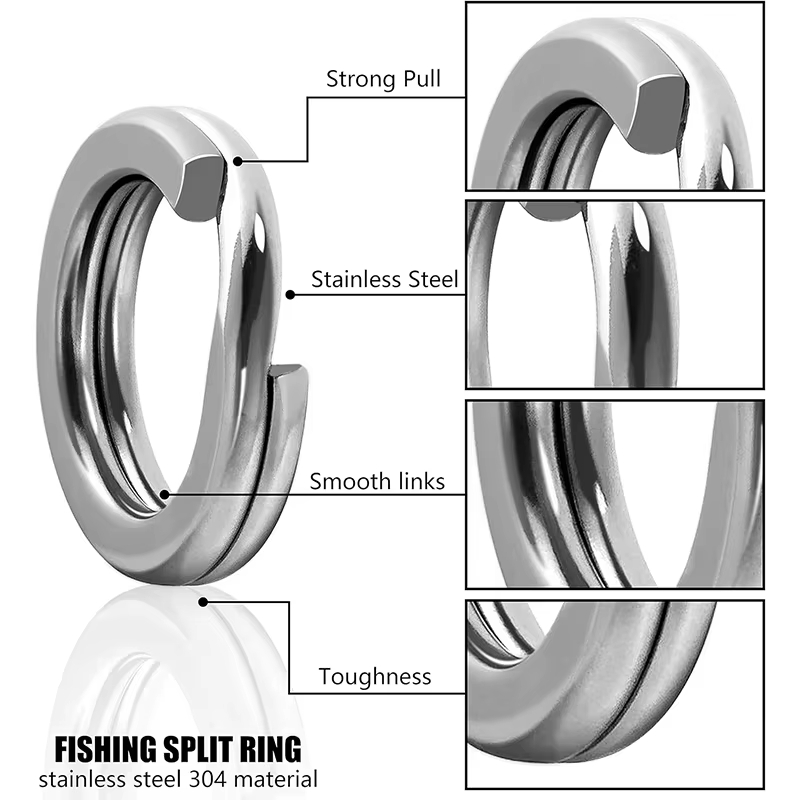 Fishing Lure Box - 5 Size Stainless Steel Fishing Split