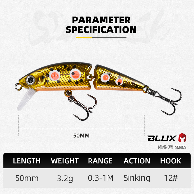 BLUX DR. Minnow Joint 50S Swim - đánh giá và giá Fishing Lure Swimbait