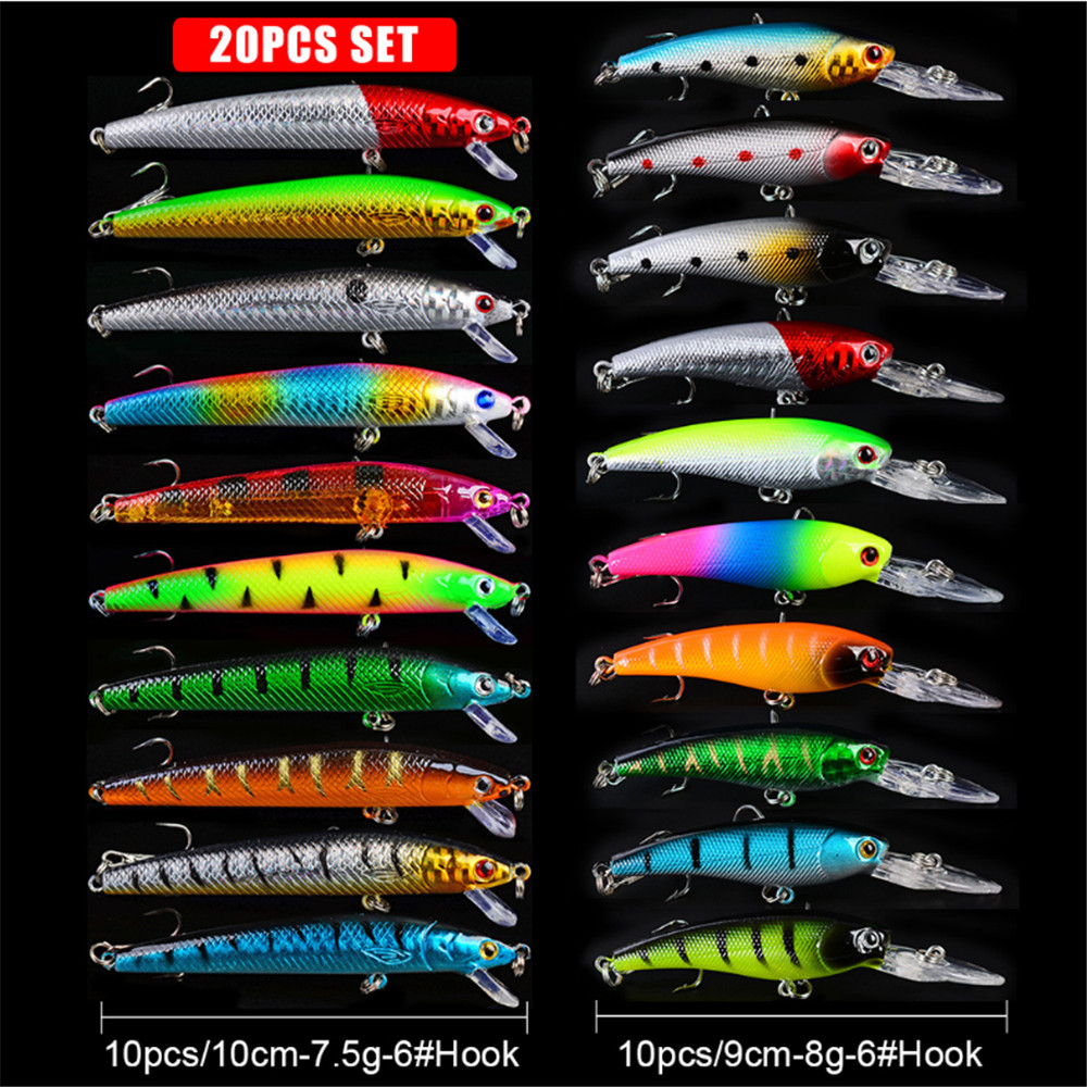 20 Cái/lốc Minnow Mồi Câu Cá B - đánh giá và giá Fishing Lure Crankbait